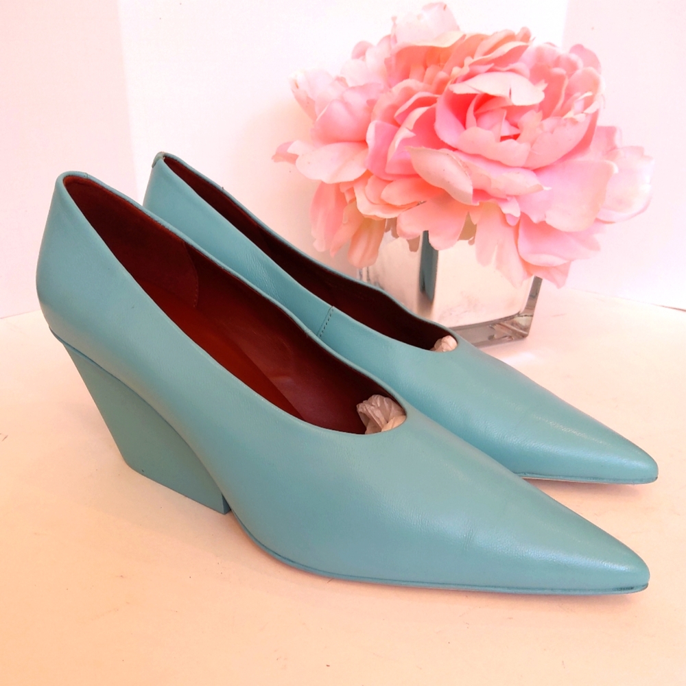 NEW! Camper lab blue genuine leather pumps shoes